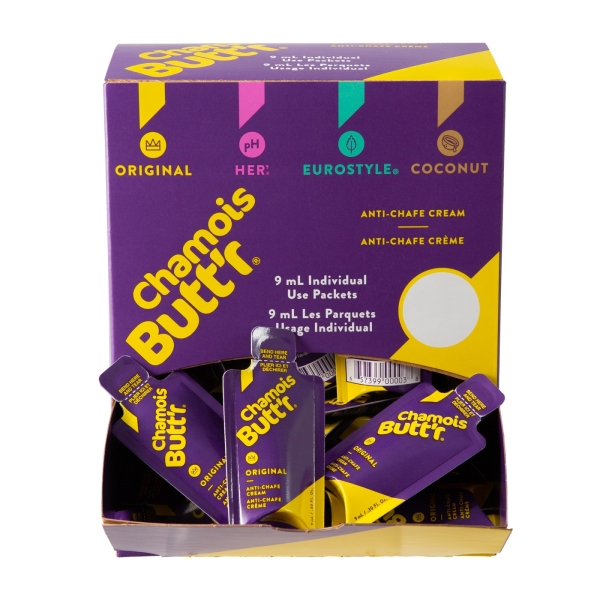 Chamois Butt''r Sitzcreme / Gesäßcreme / Chamois Creme Original 75 x 9 ml Sachet Box - Gravity Feed POP Display