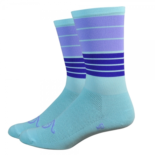 DeFeet Sportsocken Aireator Handlebar Mustache Biggie Smalls Blau, S (15 cm)