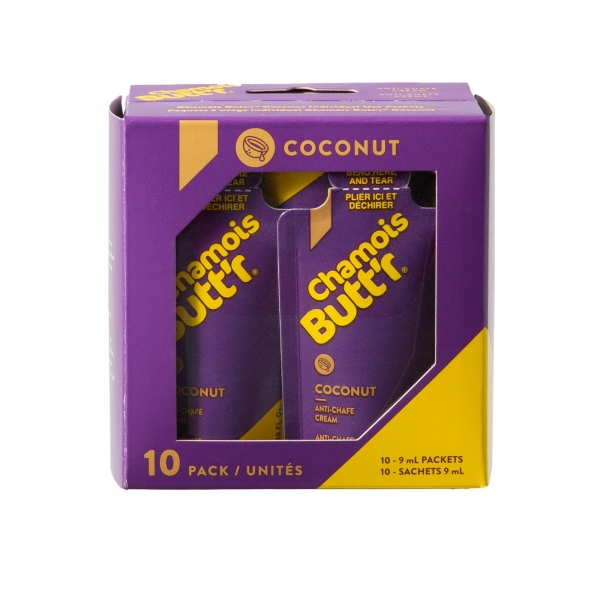 Chamois Butt''r Gesäßcreme / Chamois Creme Coconut 10 Pack (10 x 9 ml Sachet)
