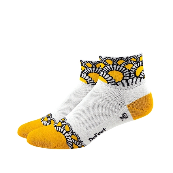 DeFeet Sportsocken Aireator Frauen Sundaze Gelb / Weiß, M (5 cm)