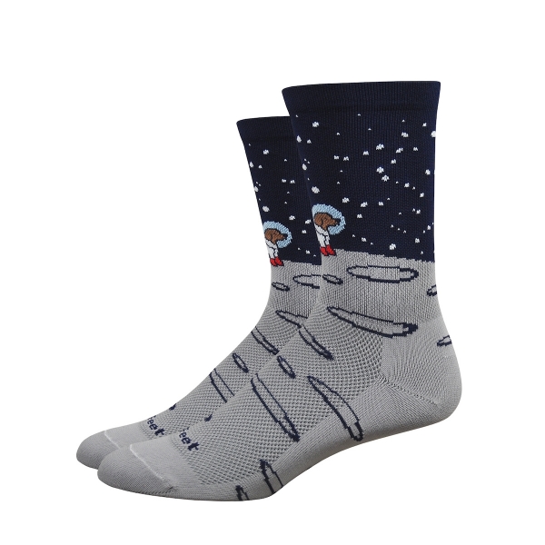 DeFeet Sportsocken Aireator Single-Bund Moon Doggo Grau / Blau, S (15 cm)