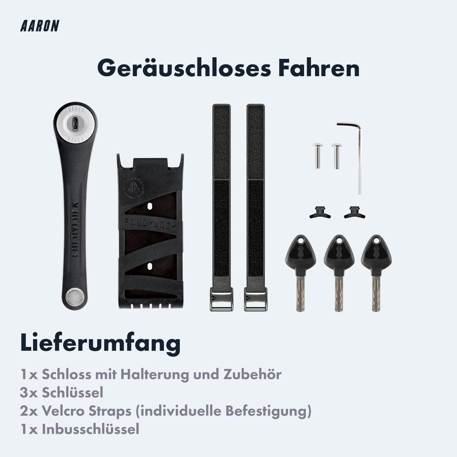 AARON Fahrradschloss - sicheres Faltschloss Stufe 14, patentiertes  Hochsicherheitsschloss mit Halterung - leichtes Fahrrad schloss mit  Schlssel fr E-Bike, Rennrad, Motorrad, MTB in schwarz | Bicycle locks |  Accessories | Trailtoys Shop